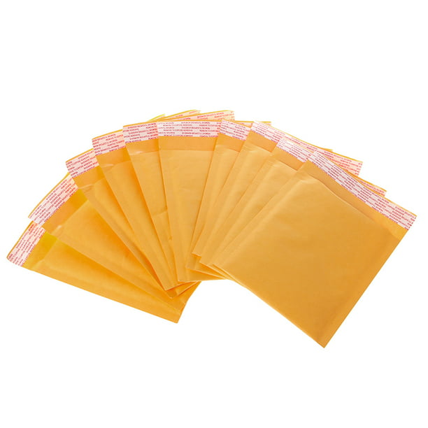 10 Pcs Kraft Bubble Mailers Padded Mailing Bags Yellow Paper Shipping Envelopes 